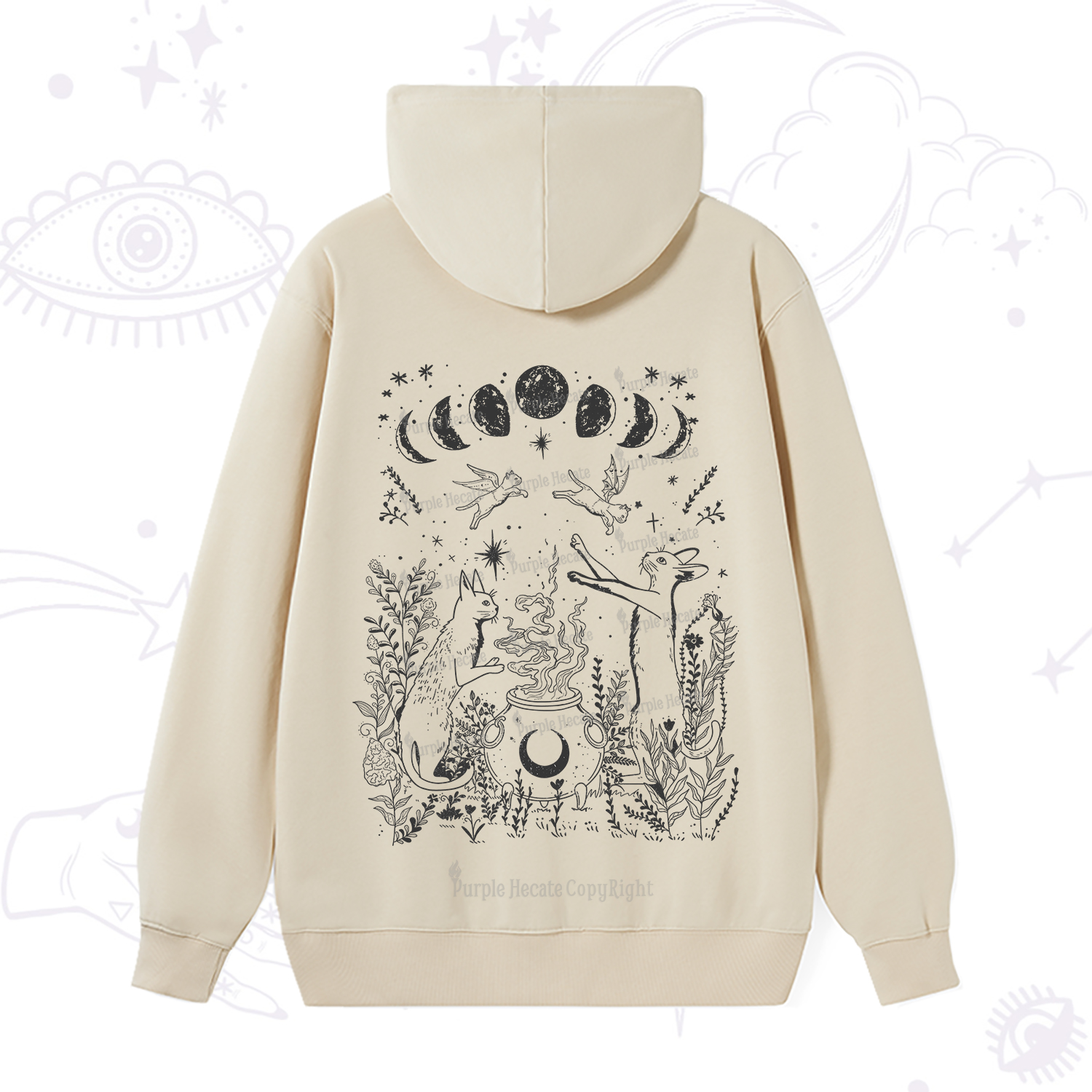Purplehecate Celestial Cat Hoodie