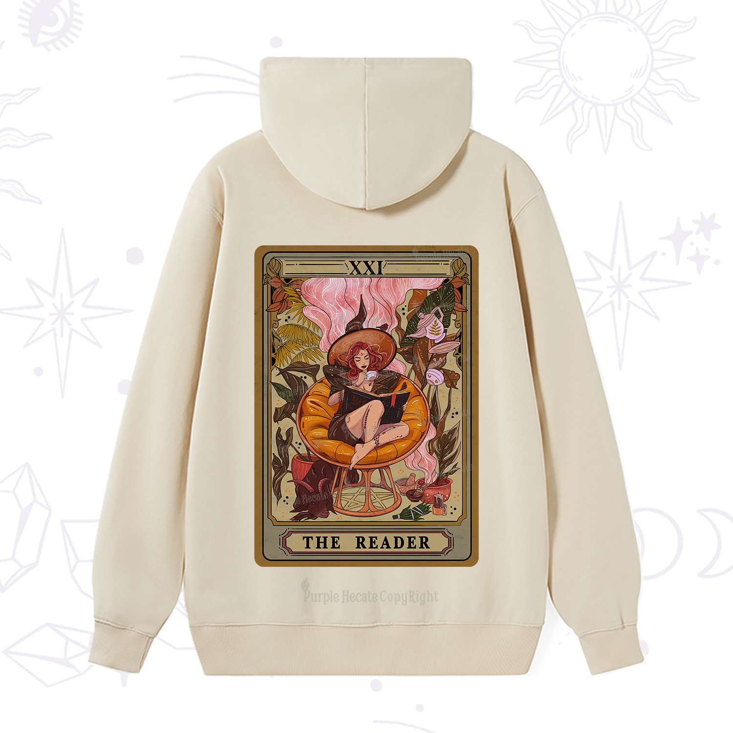 Purplehecate The Reader Tarot Card Hoodie