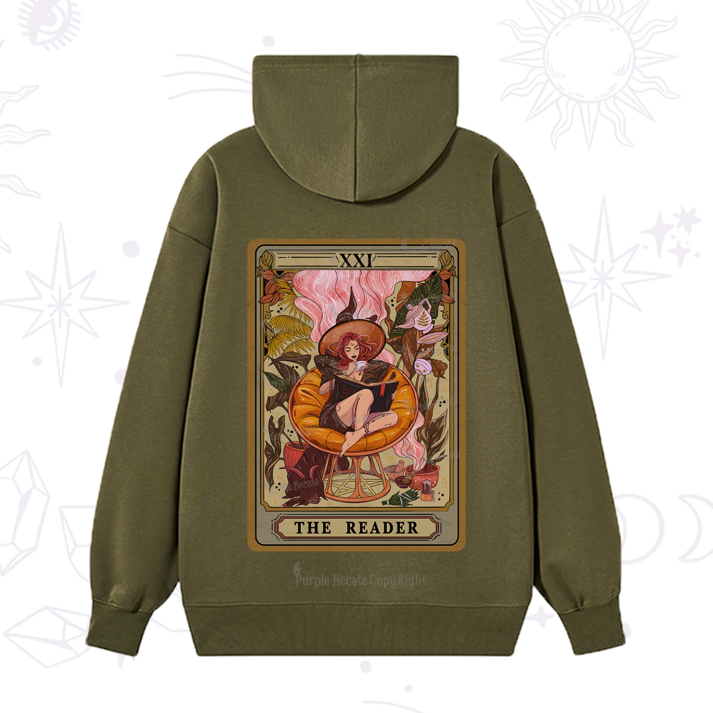 Purplehecate The Reader Tarot Card Hoodie