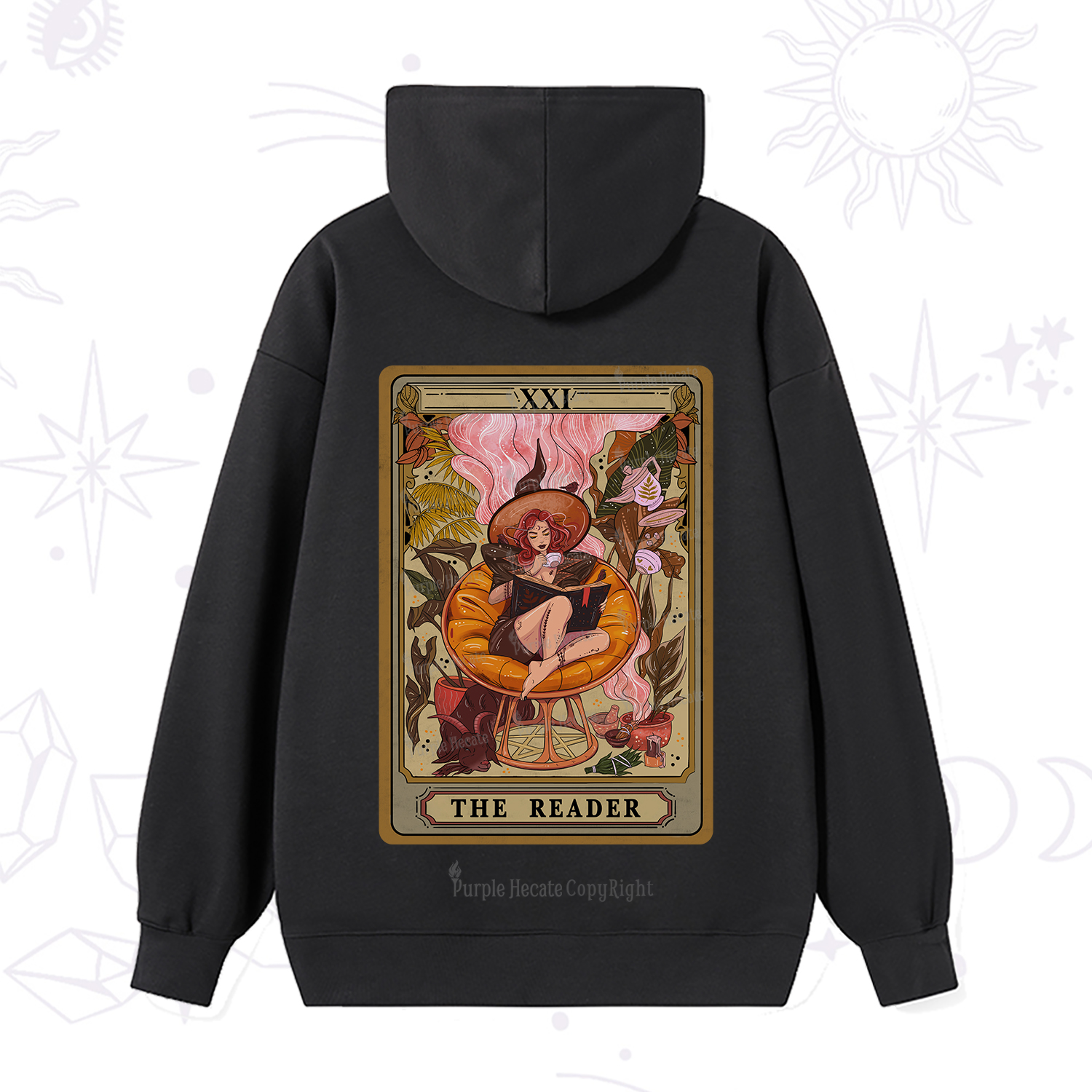 Purplehecate The Reader Tarot Card Hoodie