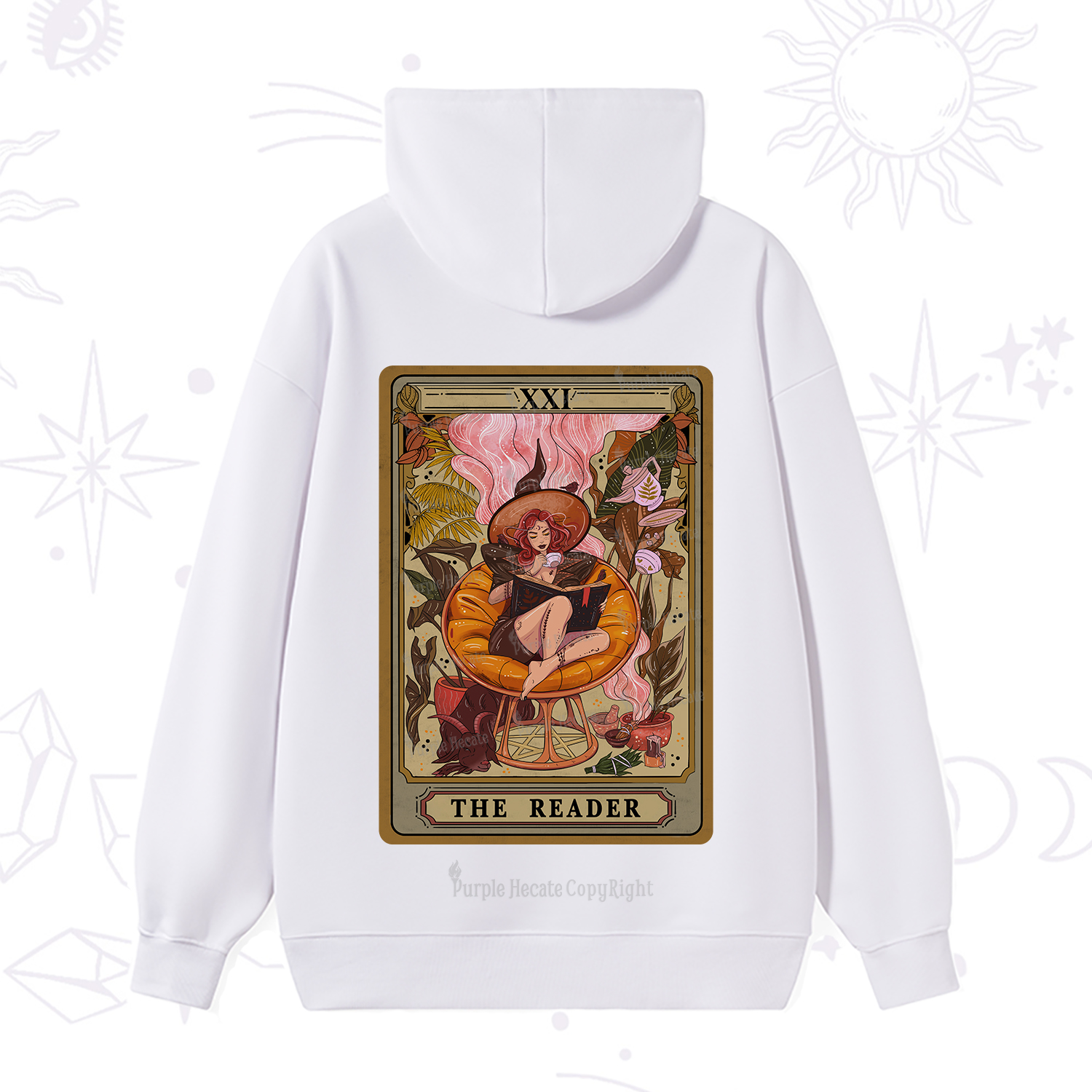Purplehecate The Reader Tarot Card Hoodie