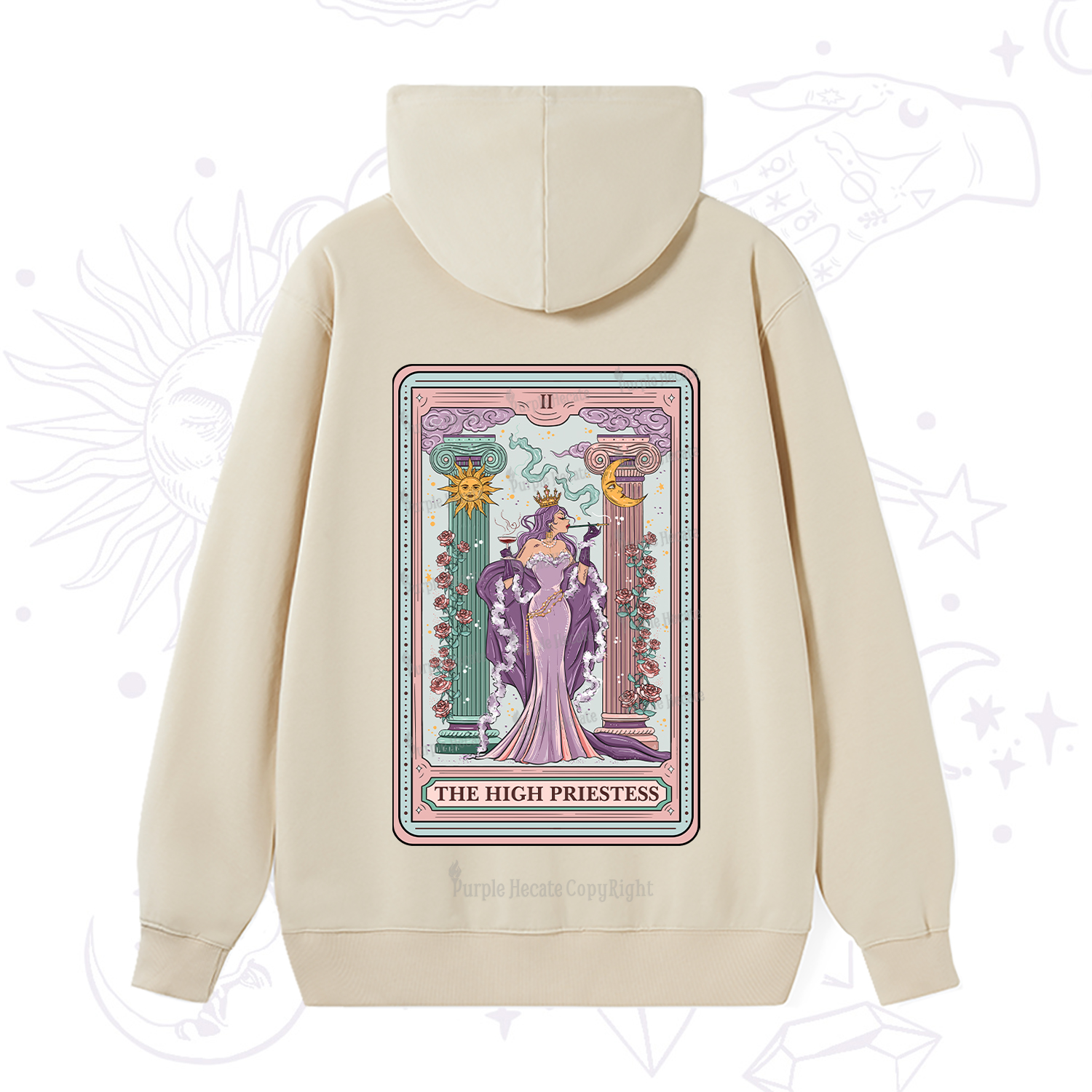 Purplehecate The High Priestess Tarot Card Hoodie