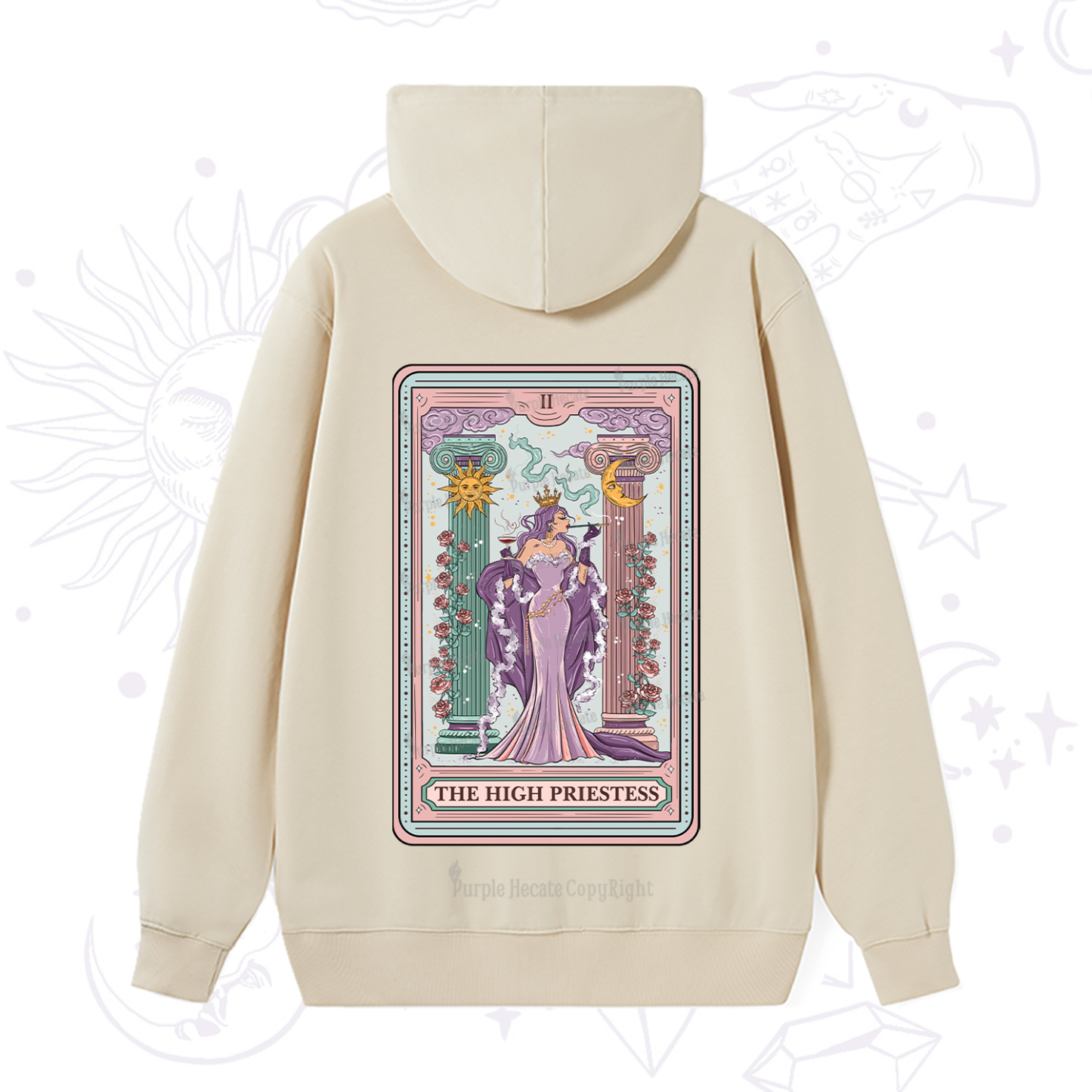 Purplehecate The High Priestess Tarot Card Hoodie