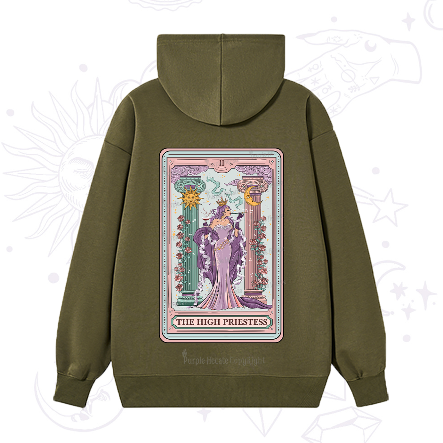 Purplehecate The High Priestess Tarot Card Hoodie