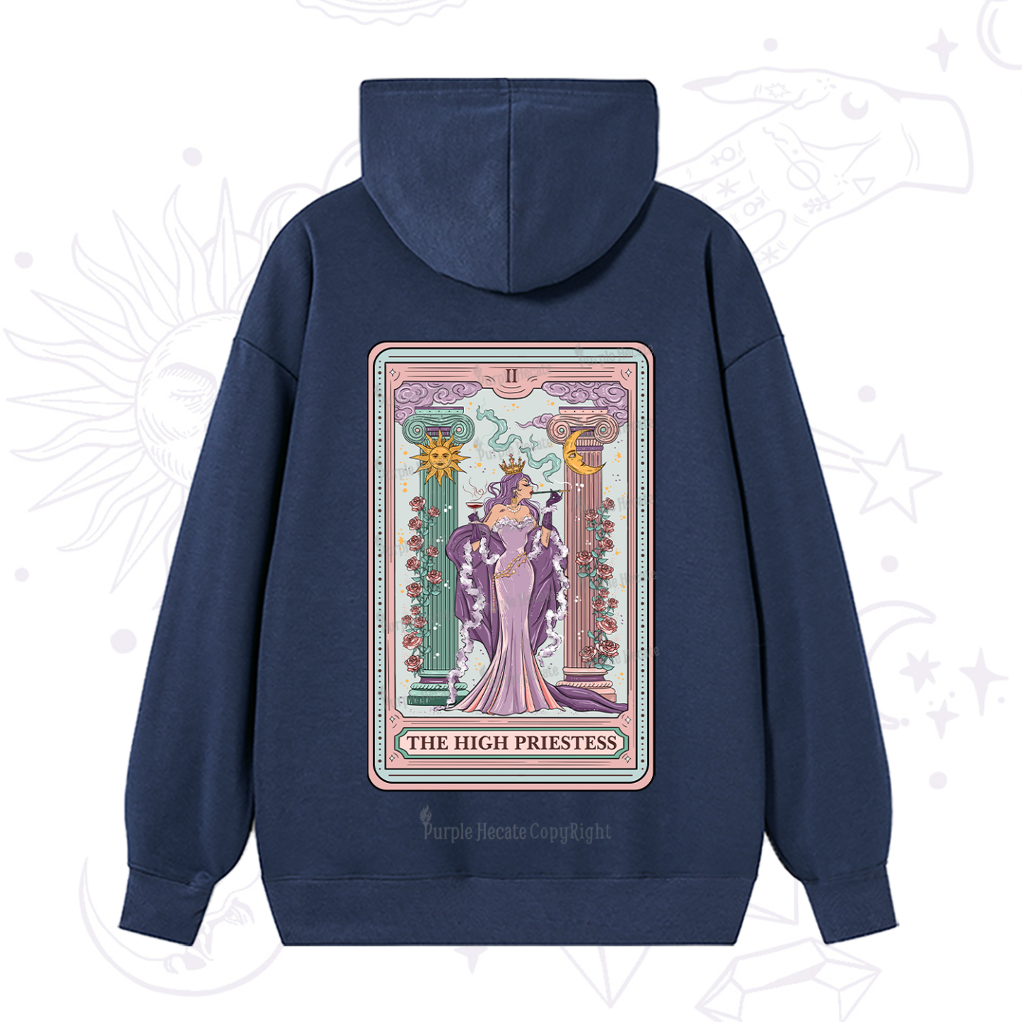 Purplehecate The High Priestess Tarot Card Hoodie