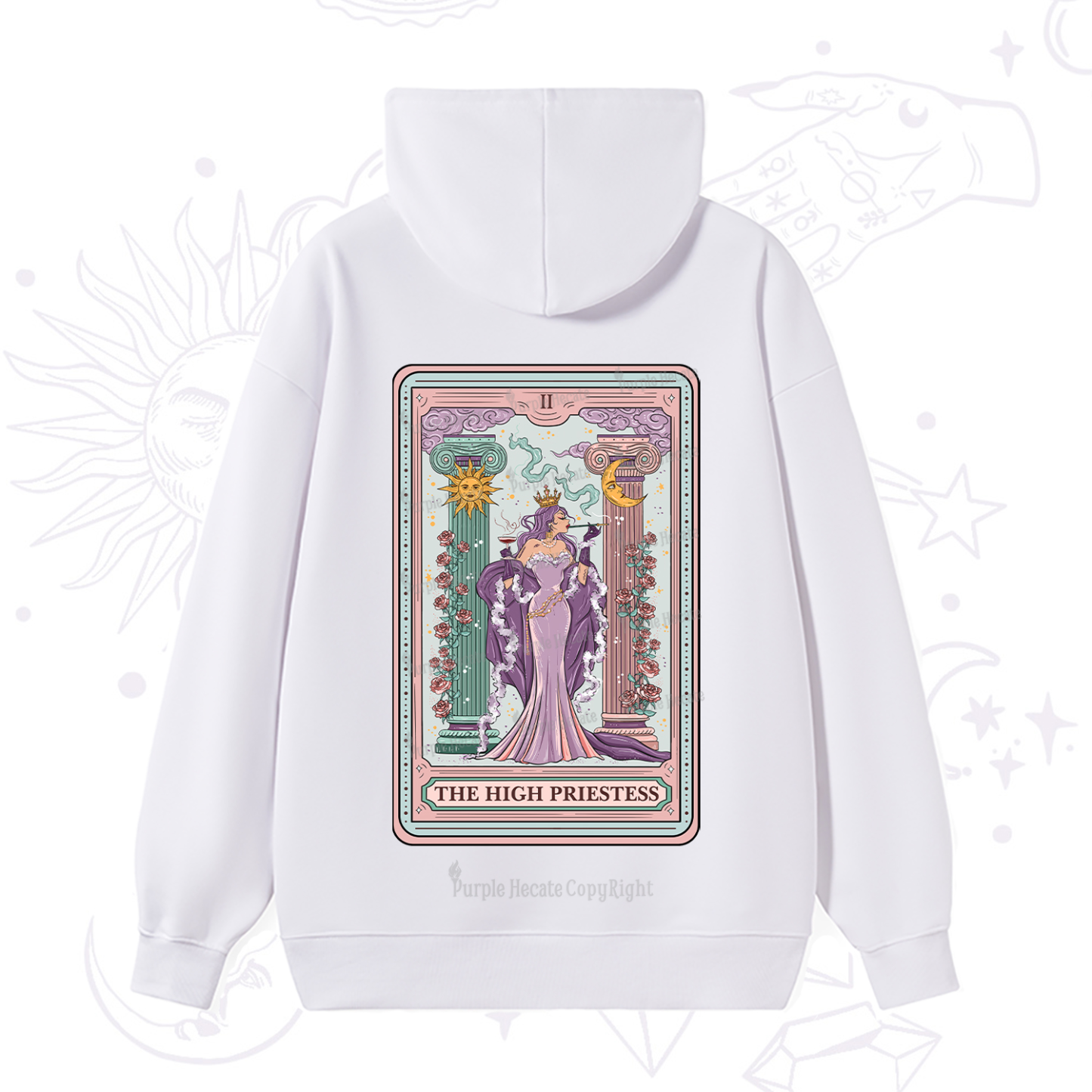 Purplehecate The High Priestess Tarot Card Hoodie