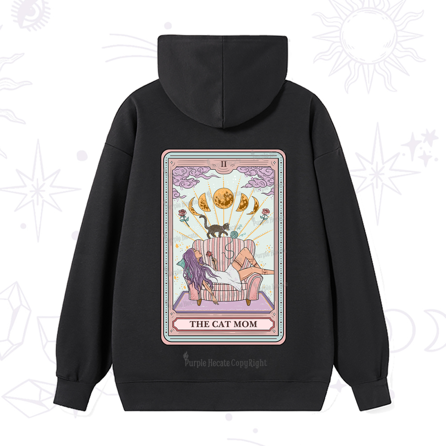 Purplehecate The Cat Mom Tarot Hoodie