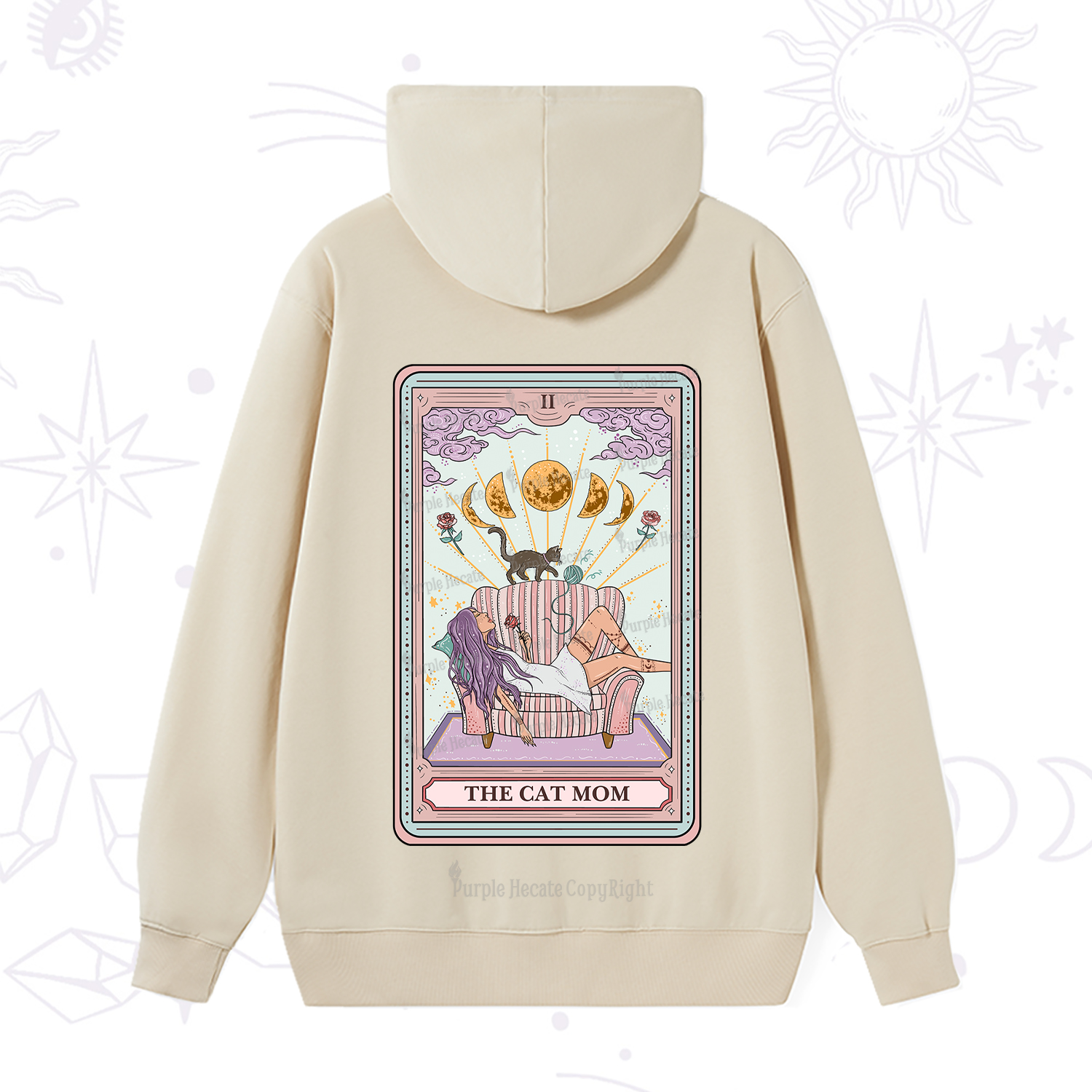 Purplehecate The Cat Mom Tarot Hoodie