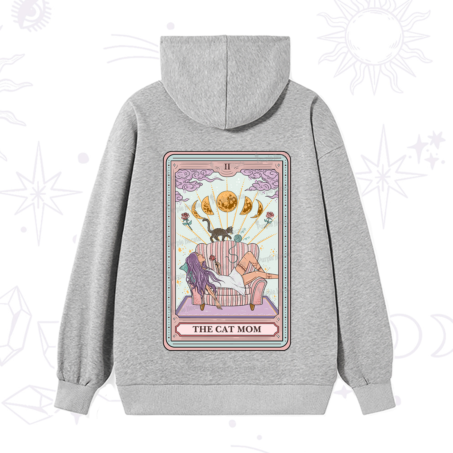 Purplehecate The Cat Mom Tarot Hoodie