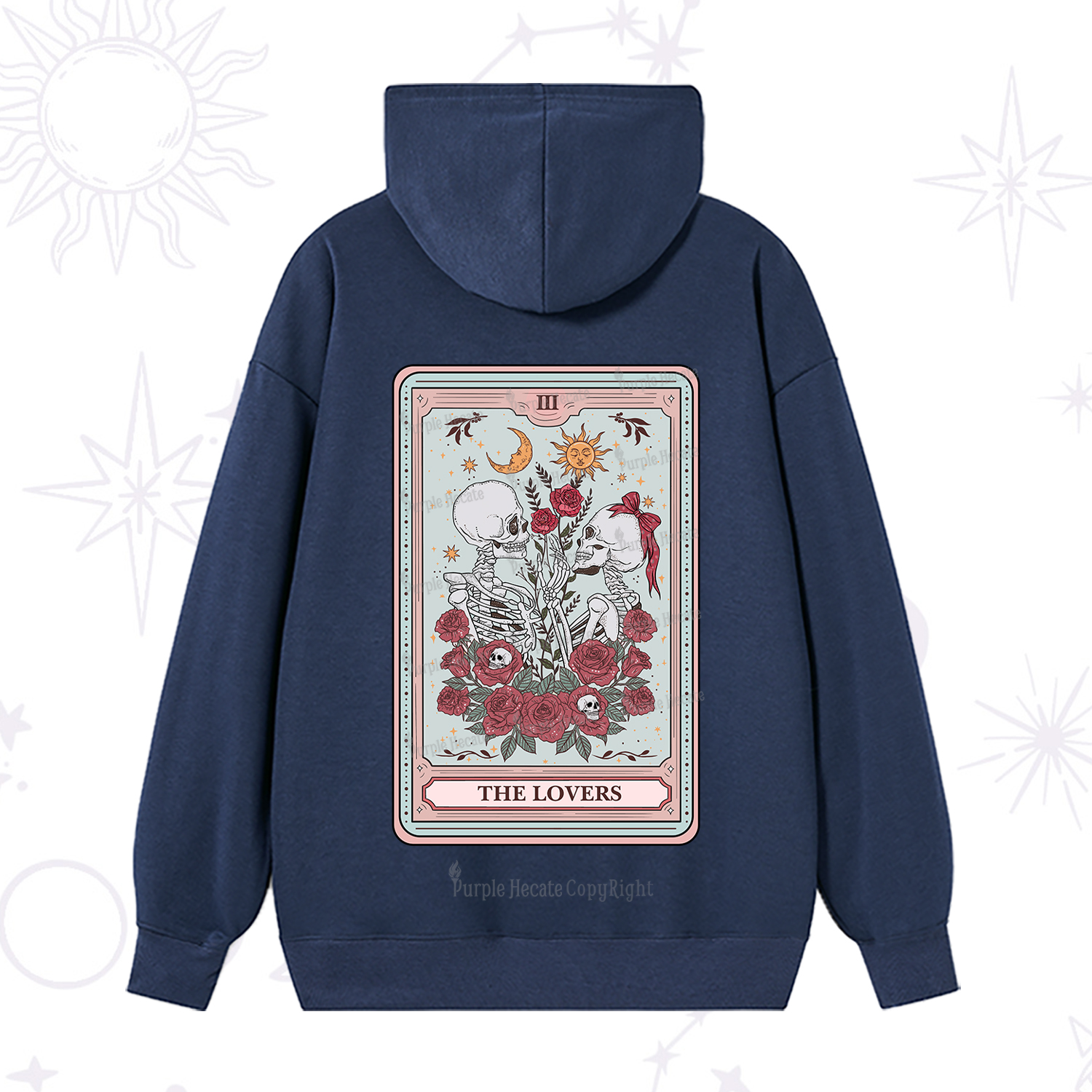 Purplehecate The Lovers Skeleton Tarot Hoodie