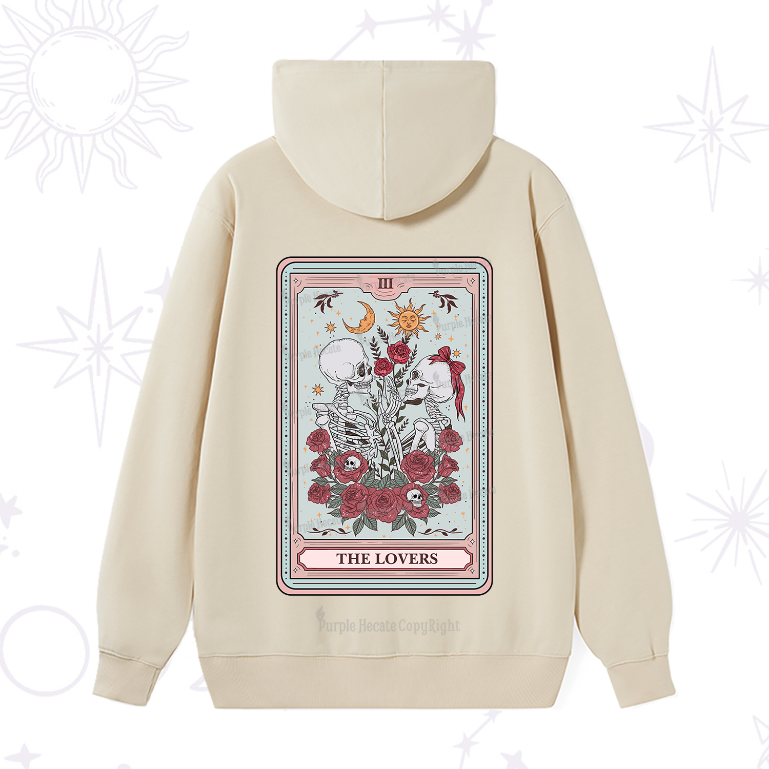 Purplehecate The Lovers Skeleton Tarot Hoodie