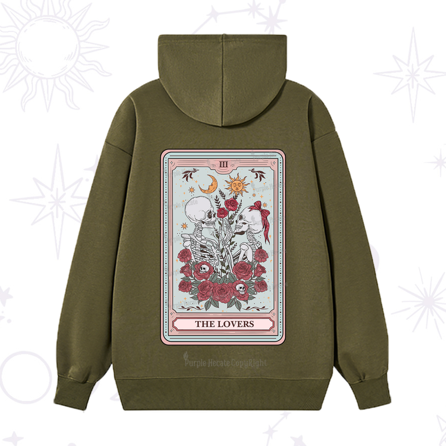 Purplehecate The Lovers Skeleton Tarot Hoodie