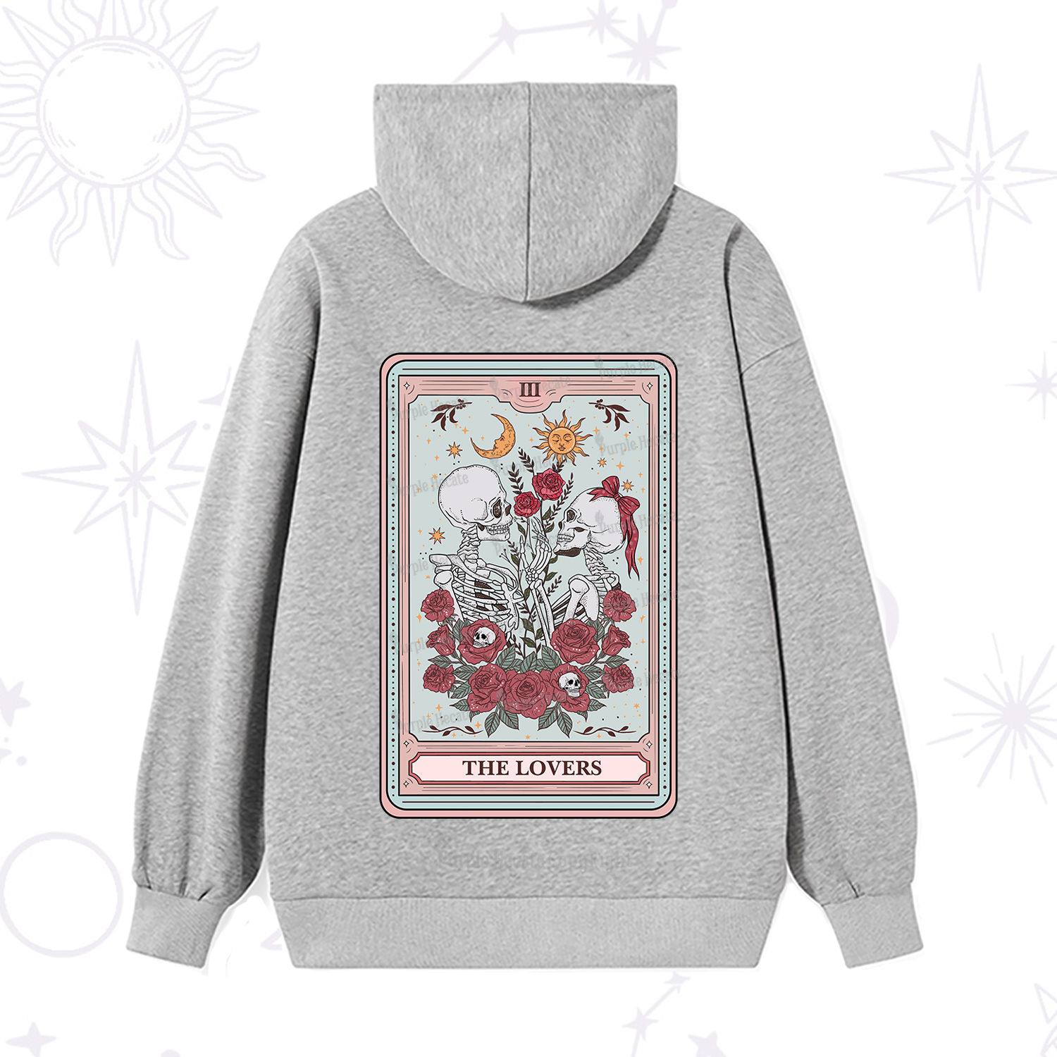 Purplehecate The Lovers Skeleton Tarot Hoodie