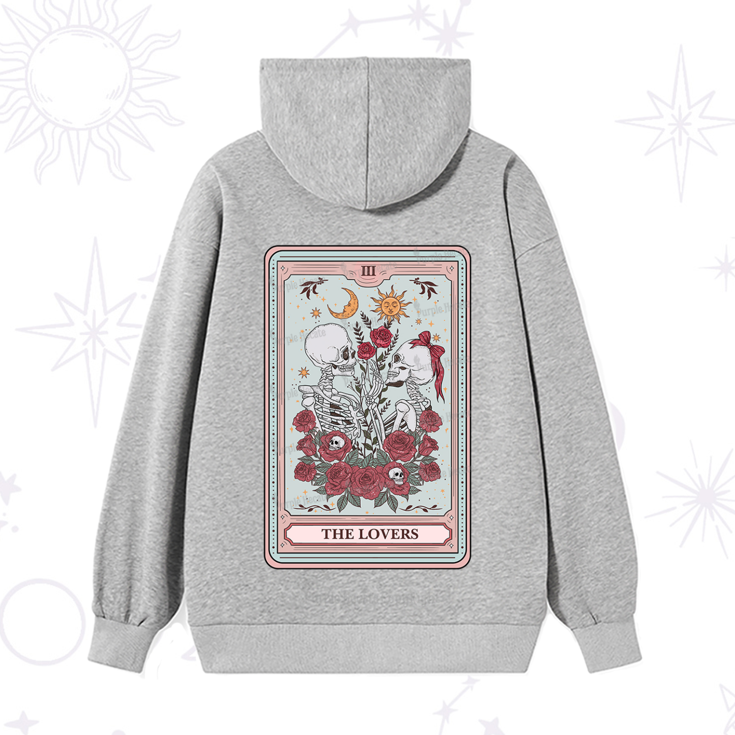 Purplehecate The Lovers Skeleton Tarot Hoodie