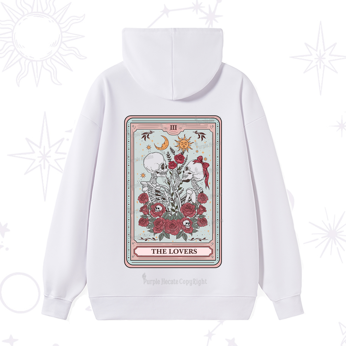 Purplehecate The Lovers Skeleton Tarot Hoodie