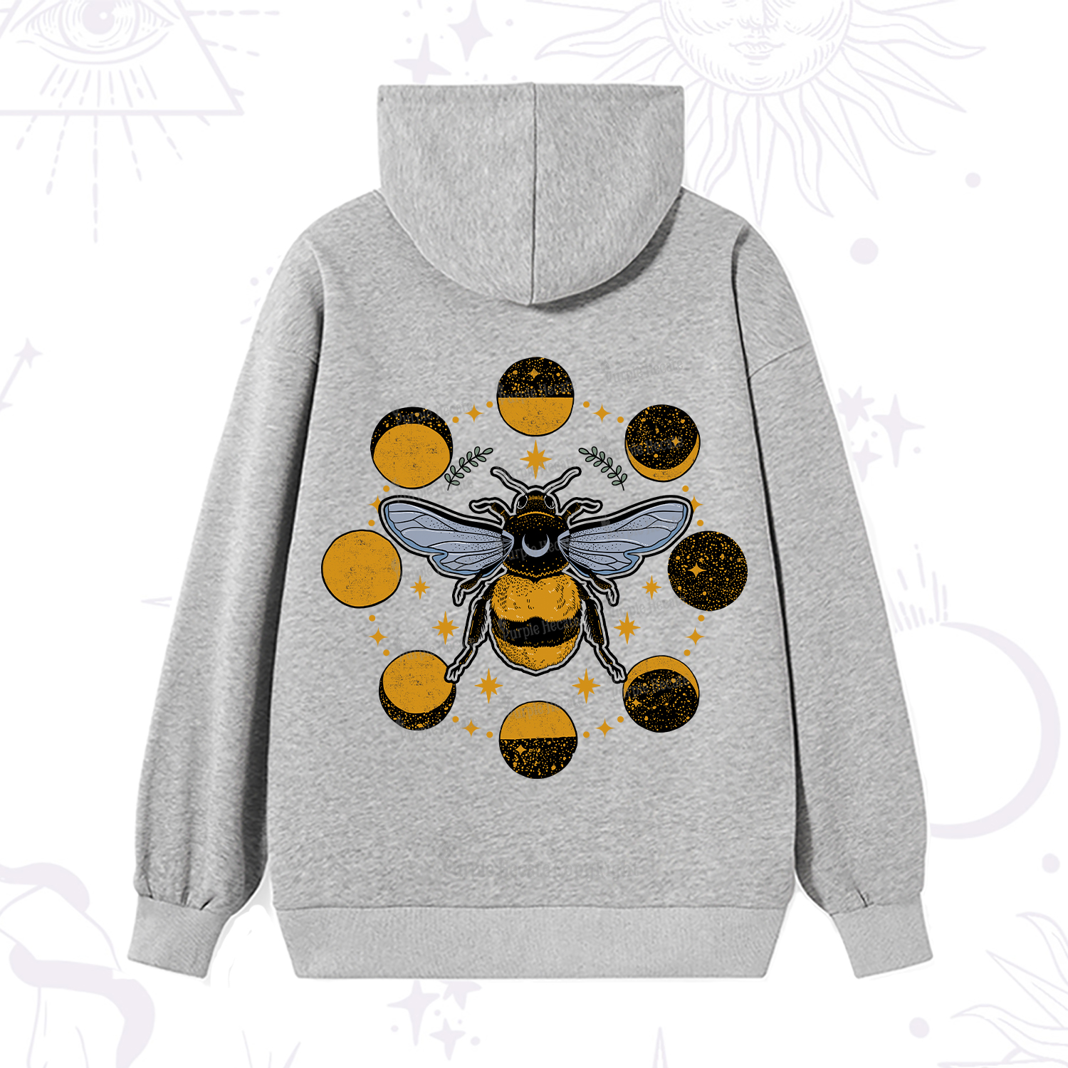 Purplehecate Phases of the Moon Bee Hoodie