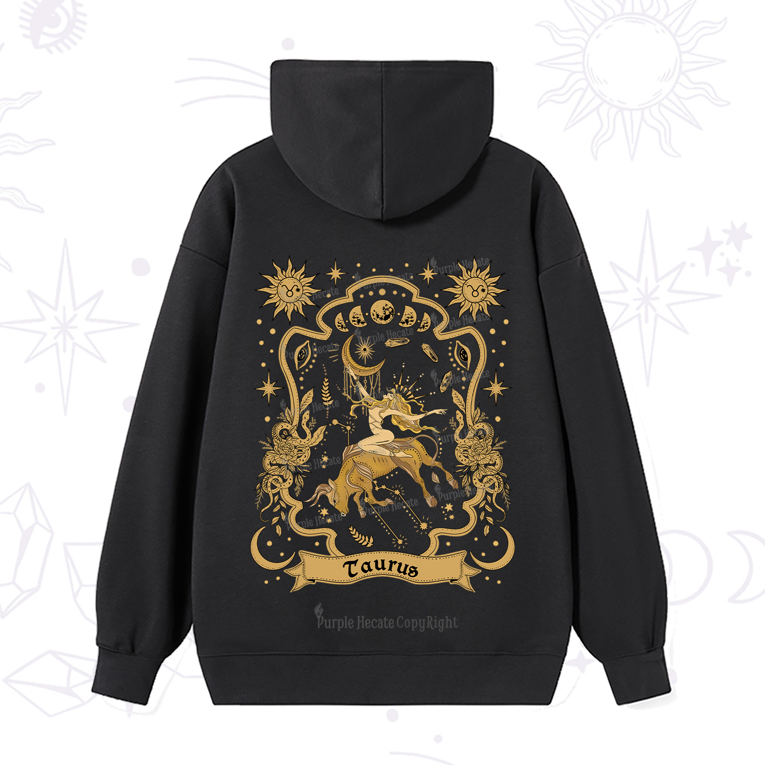 Purplehecate Taurus' Astral Mirage Zodiac Hoodie