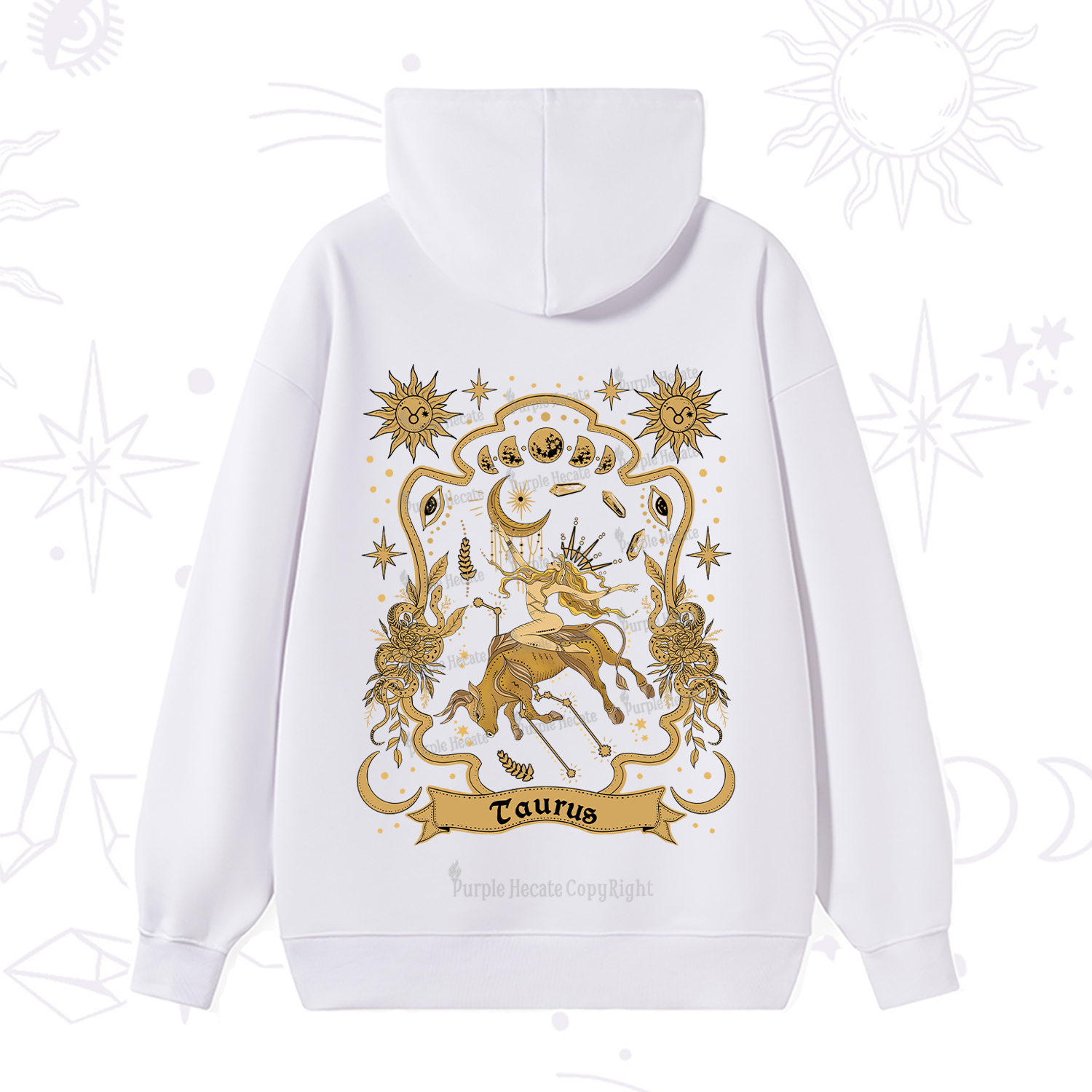 Purplehecate Taurus' Astral Mirage Zodiac Hoodie