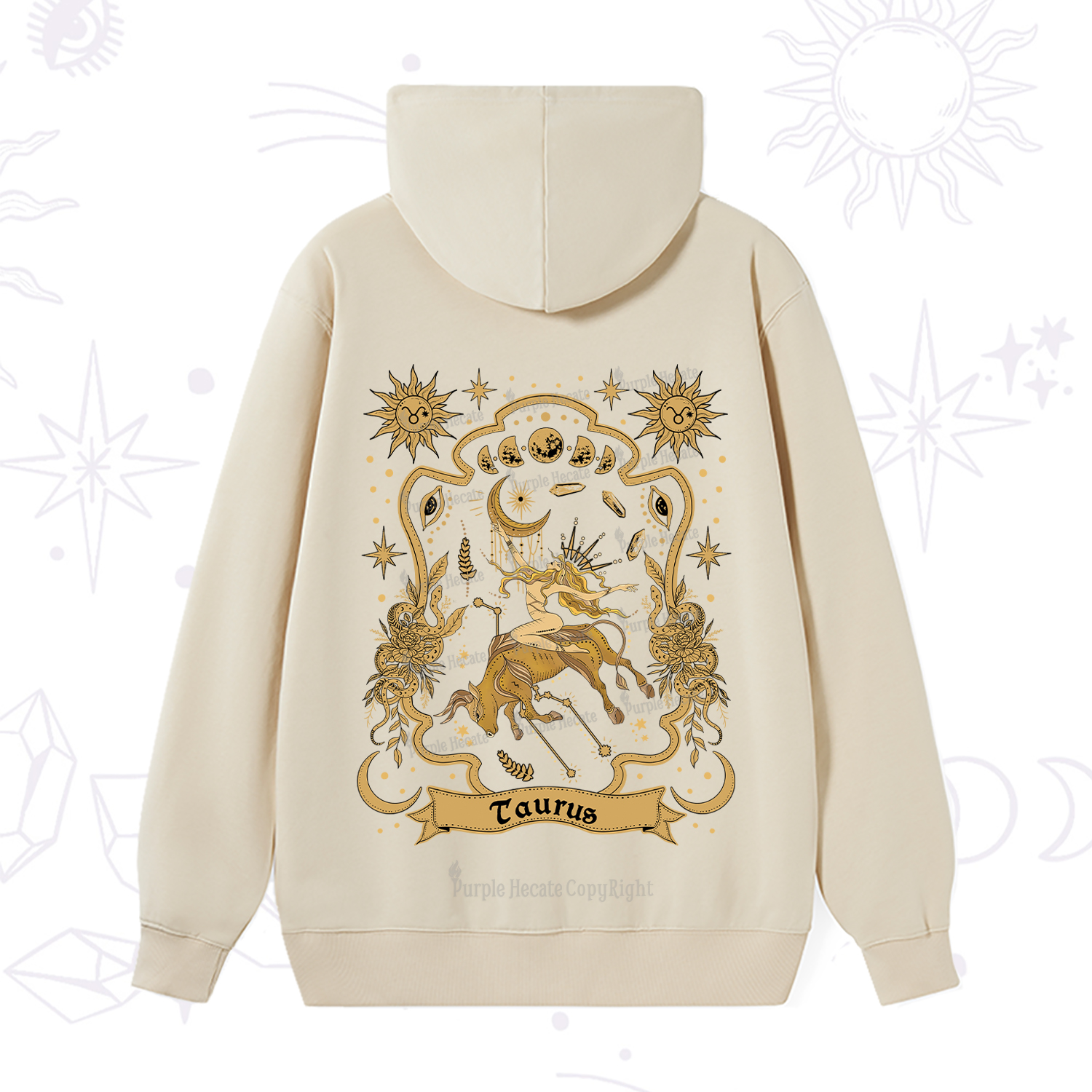 Purplehecate Taurus' Astral Mirage Zodiac Hoodie