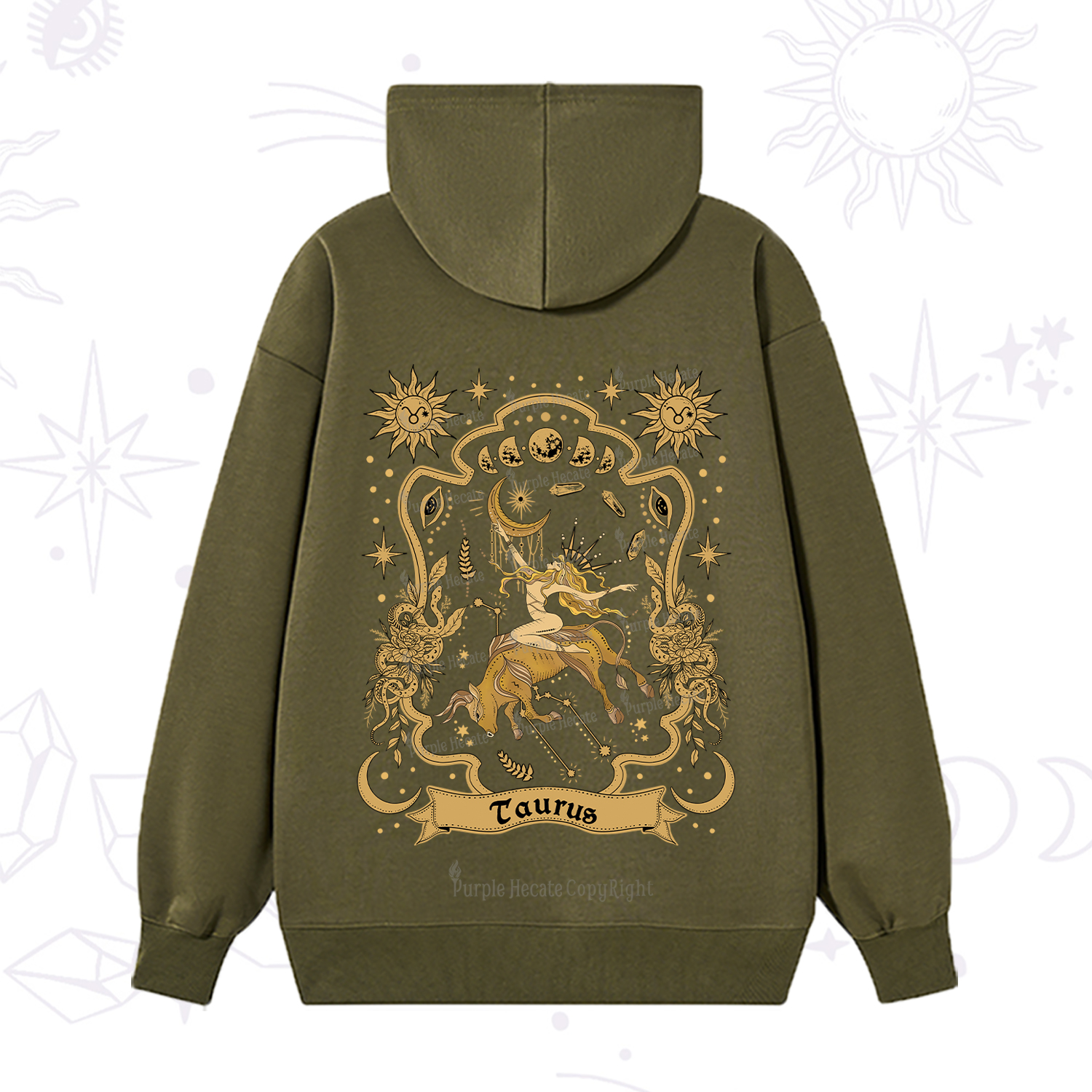 Purplehecate Taurus' Astral Mirage Zodiac Hoodie