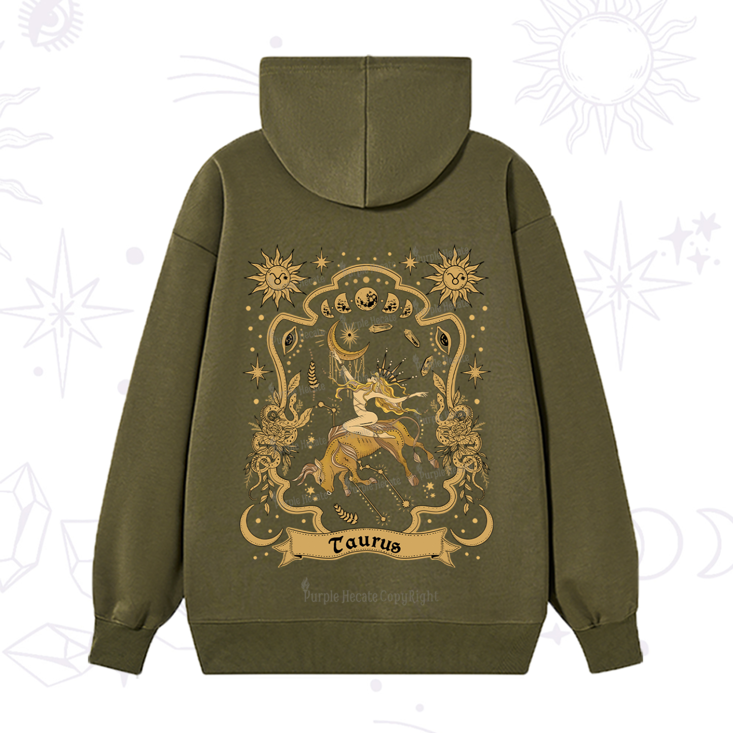 Purplehecate Taurus' Astral Mirage Zodiac Hoodie