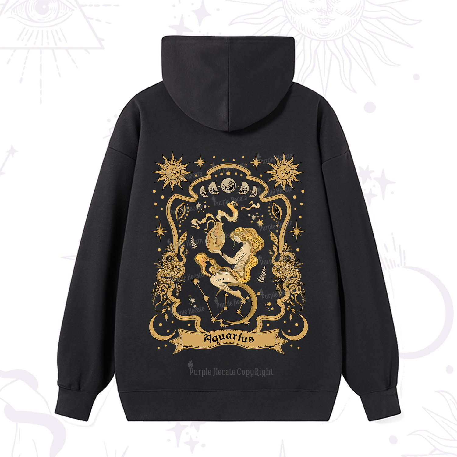 Purplehecate Aquarius' Astral Mirage Zodiac Hoodie