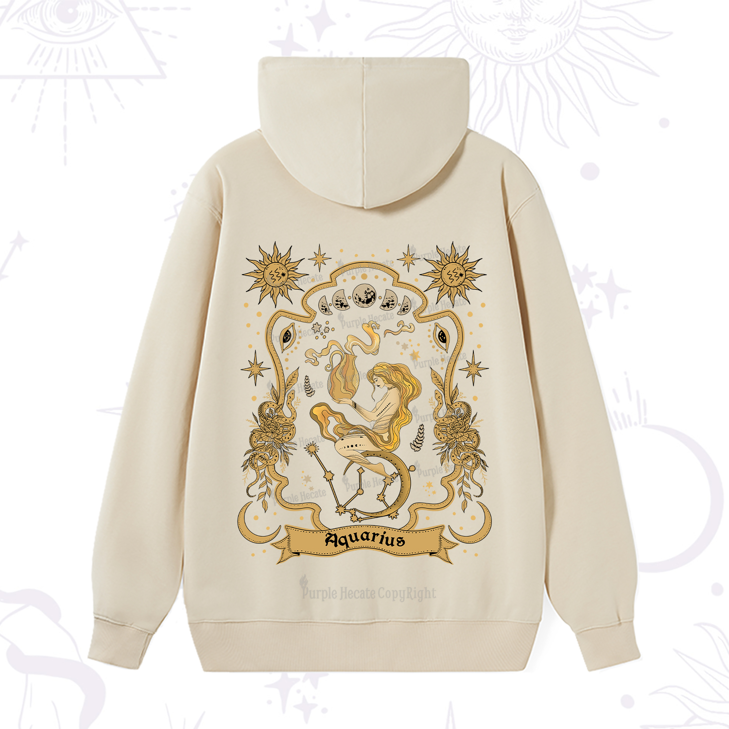 Purplehecate Aquarius' Astral Mirage Zodiac Hoodie