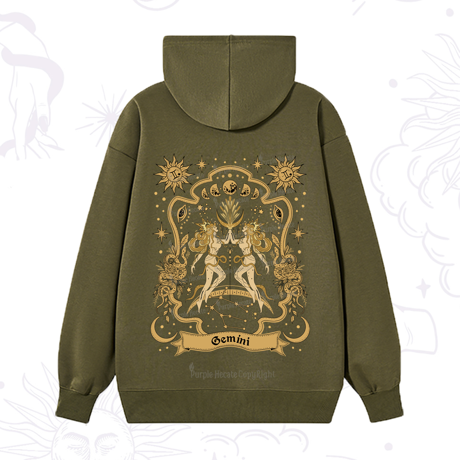 Purplehecate Gemini' Astral Mirage Zodiac Hoodie