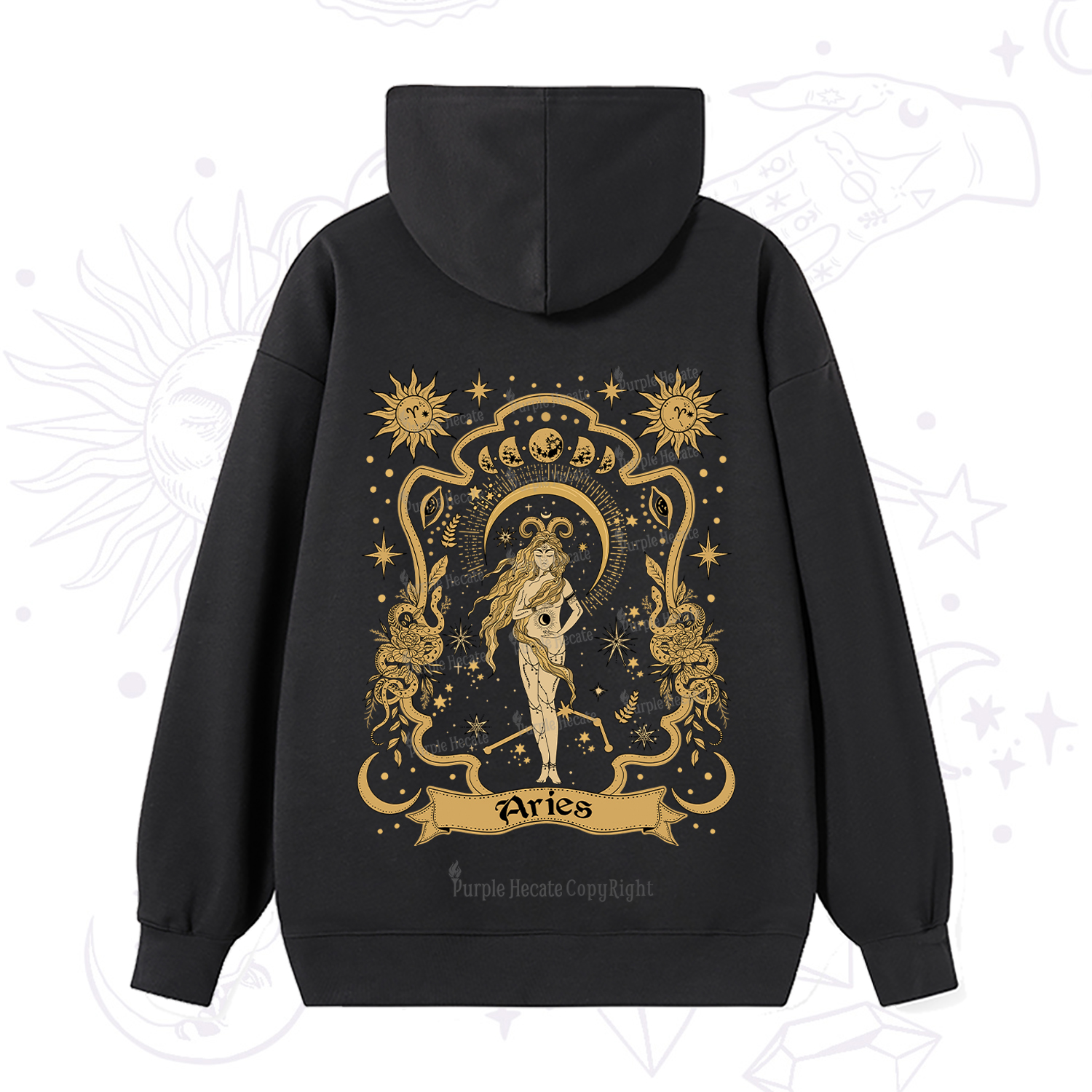 Purplehecate Aries' Astral Mirage Zodiac Hoodie