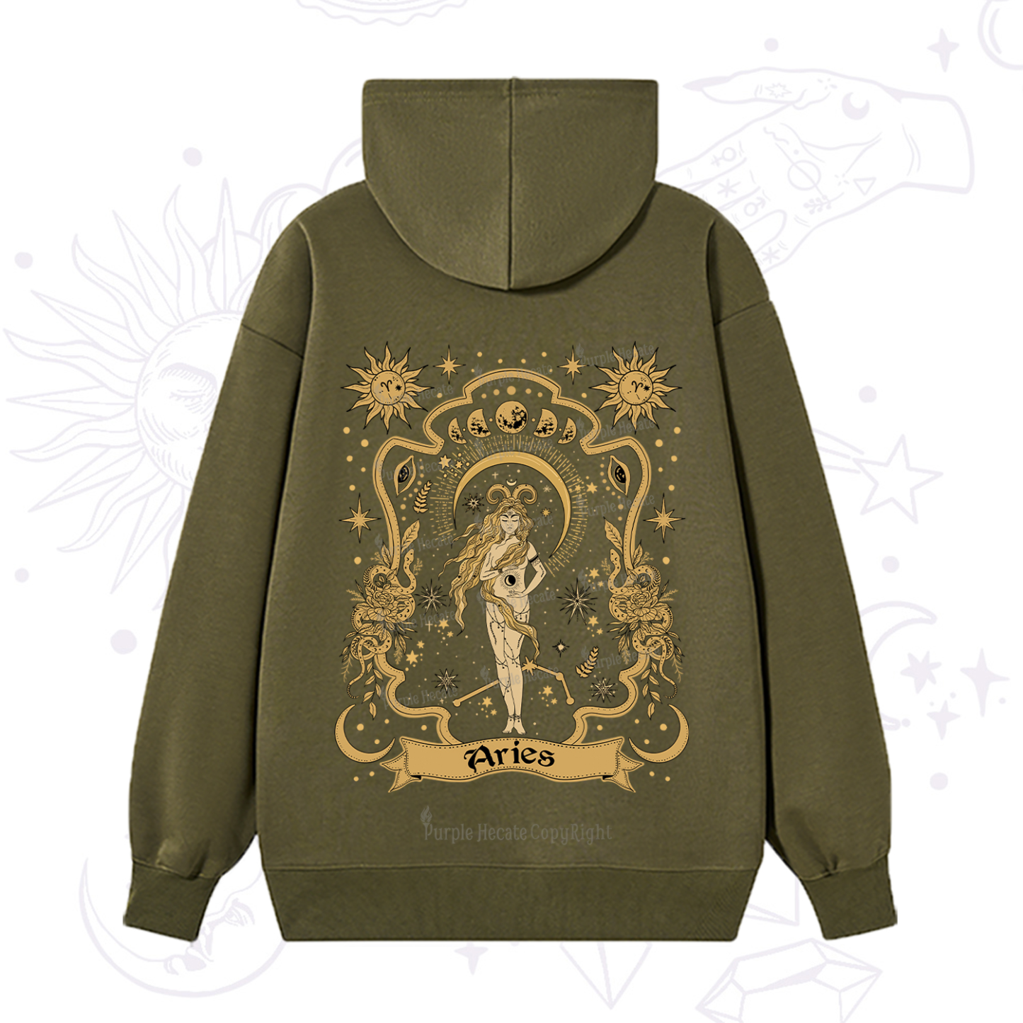 Purplehecate Aries' Astral Mirage Zodiac Hoodie