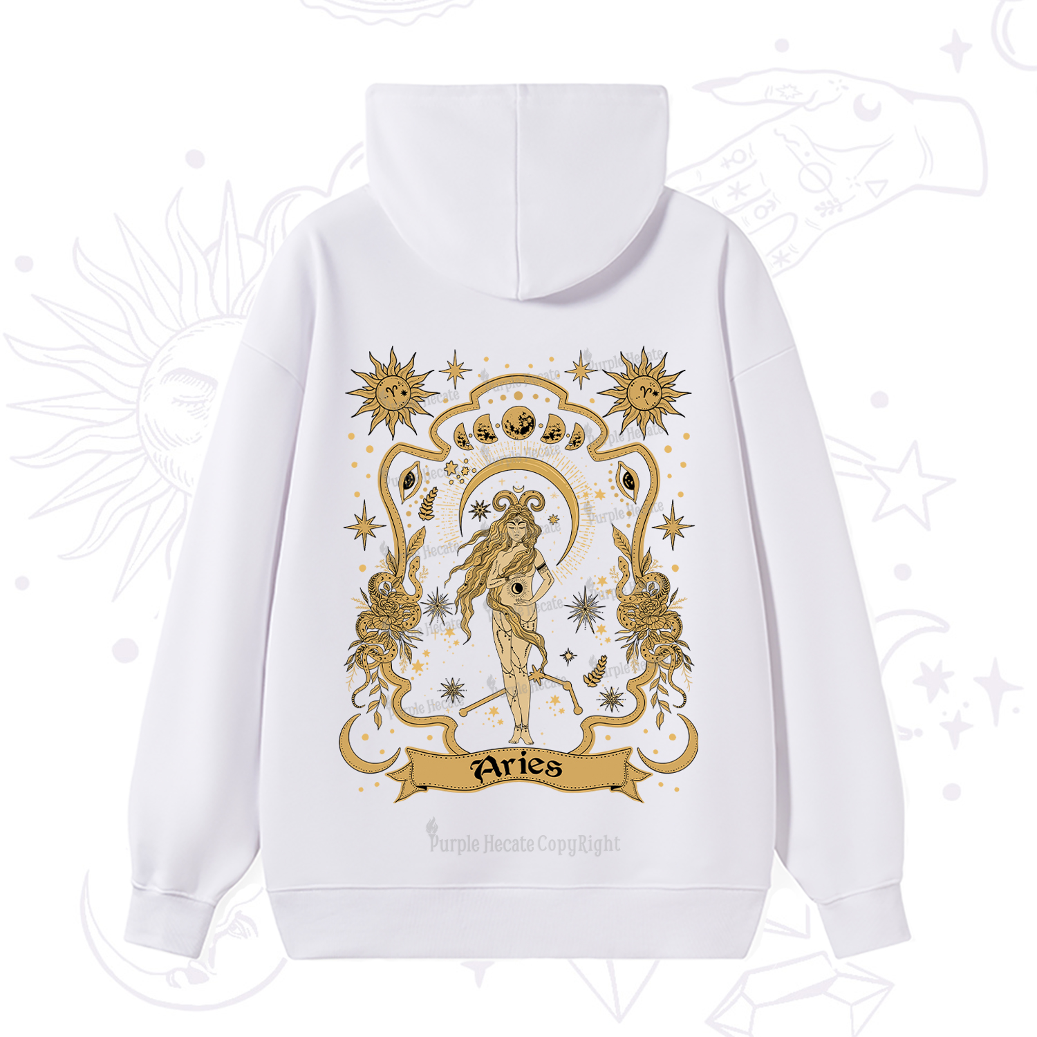 Purplehecate Aries' Astral Mirage Zodiac Hoodie