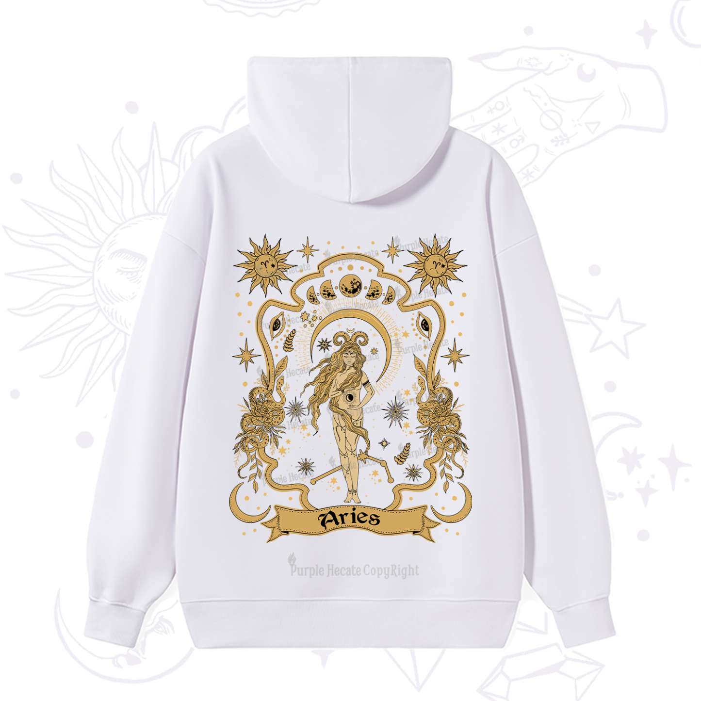 Purplehecate Aries' Astral Mirage Zodiac Hoodie