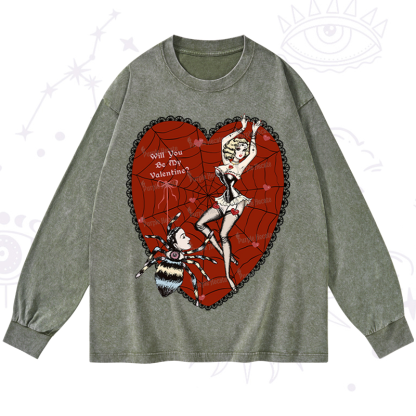 Purplehecate Will You Be My Valentine Washed Long Sleeve Shirt