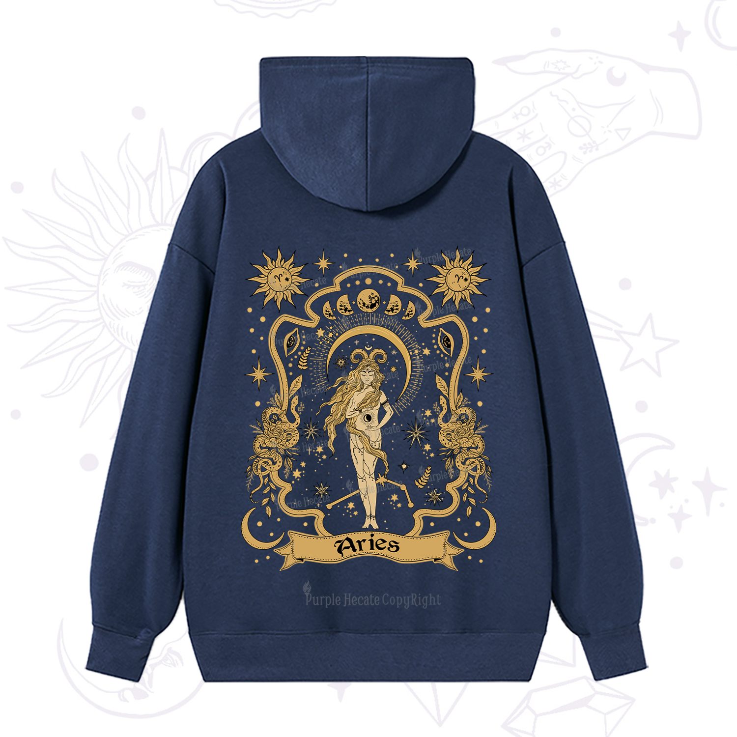 Purplehecate Aries' Astral Mirage Zodiac Hoodie