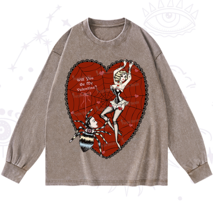 Purplehecate Will You Be My Valentine Washed Long Sleeve Shirt