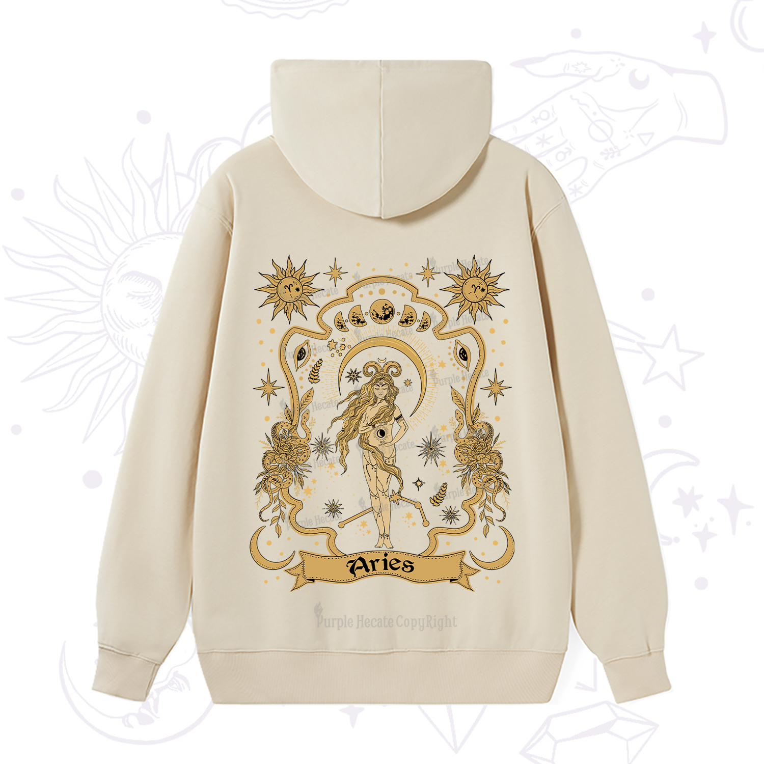 Purplehecate Aries' Astral Mirage Zodiac Hoodie