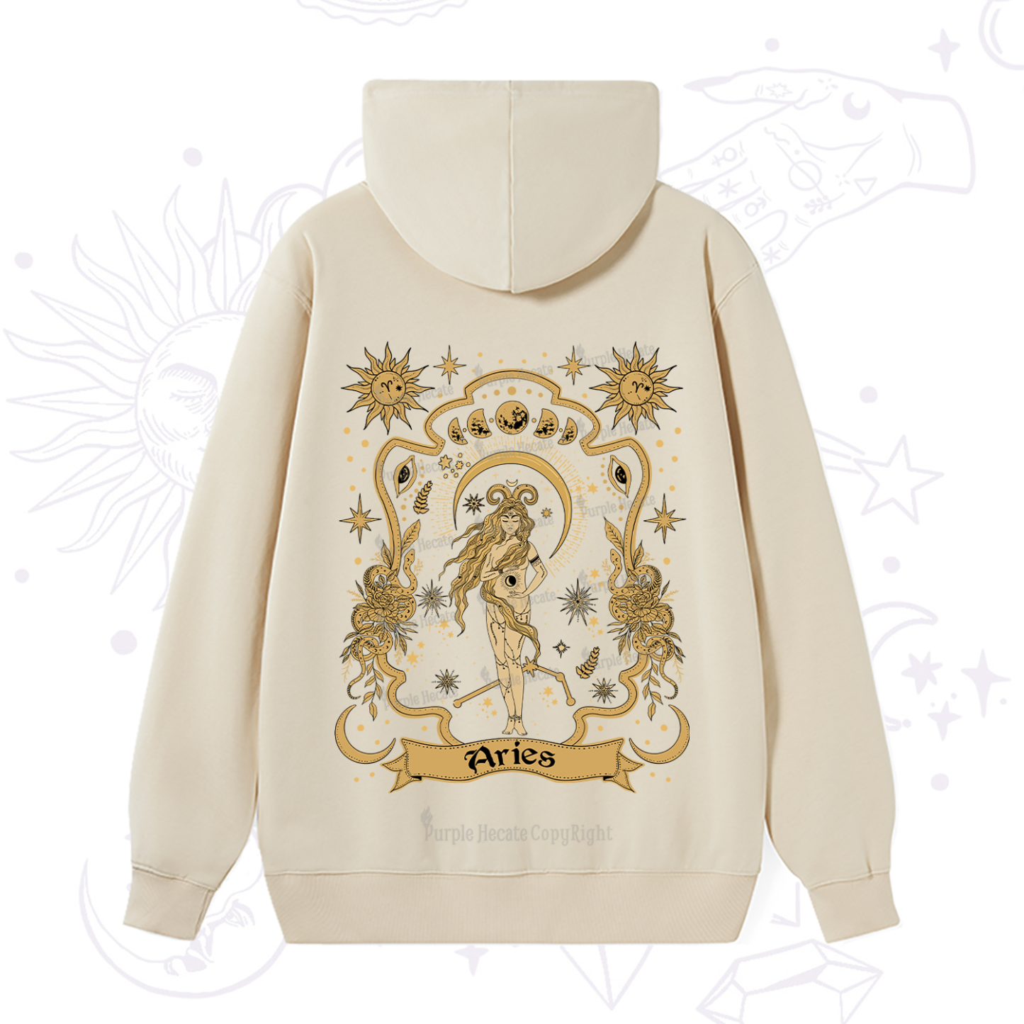 Purplehecate Aries' Astral Mirage Zodiac Hoodie