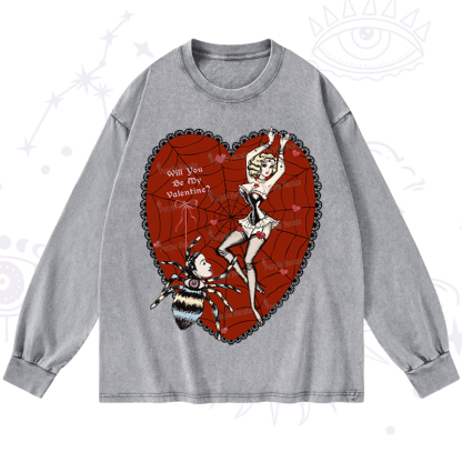 Purplehecate Will You Be My Valentine Washed Long Sleeve Shirt