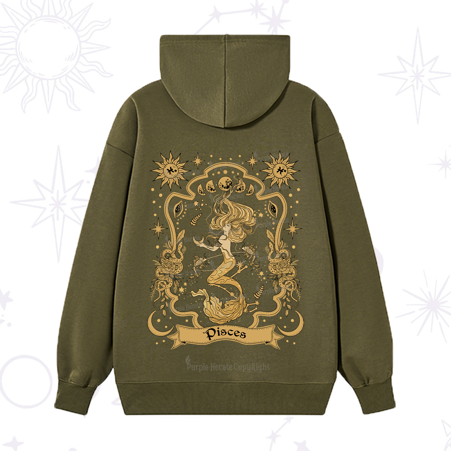 Purplehecate Pisces' Astral Mirage Zodiac Hoodie