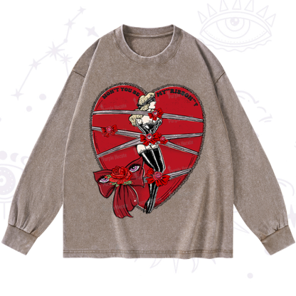 Purplehecate Won't You Be My "Ribbon" Washed Long Sleeve Shirt