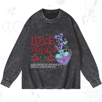 Purplehecate Love Poison Washed Long Sleeve Shirt
