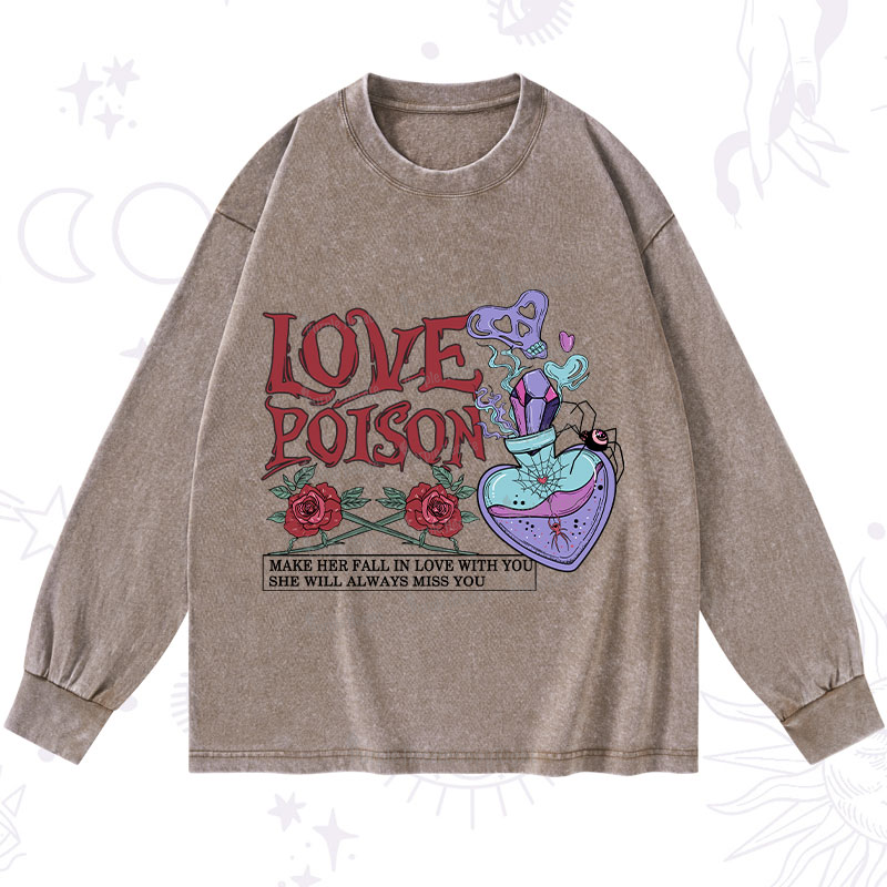 Purplehecate Love Poison Washed Long Sleeve Shirt