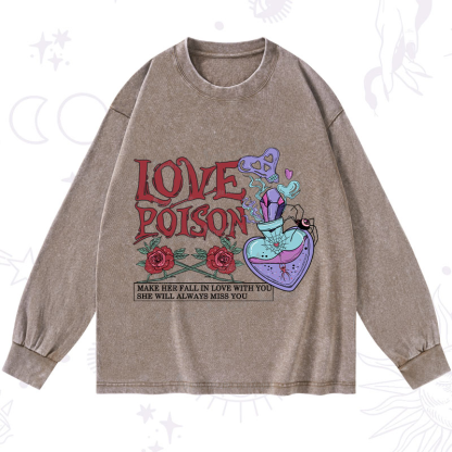 Purplehecate Love Poison Washed Long Sleeve Shirt