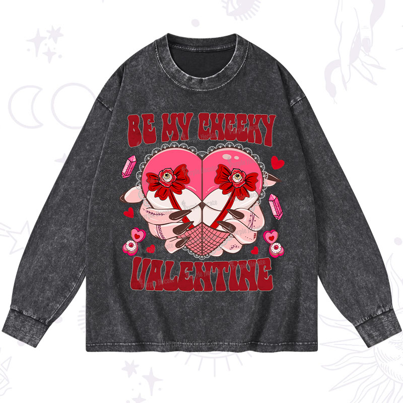 Purplehecate Be My Cheeky Valentine Washed Long Sleeve Shirt