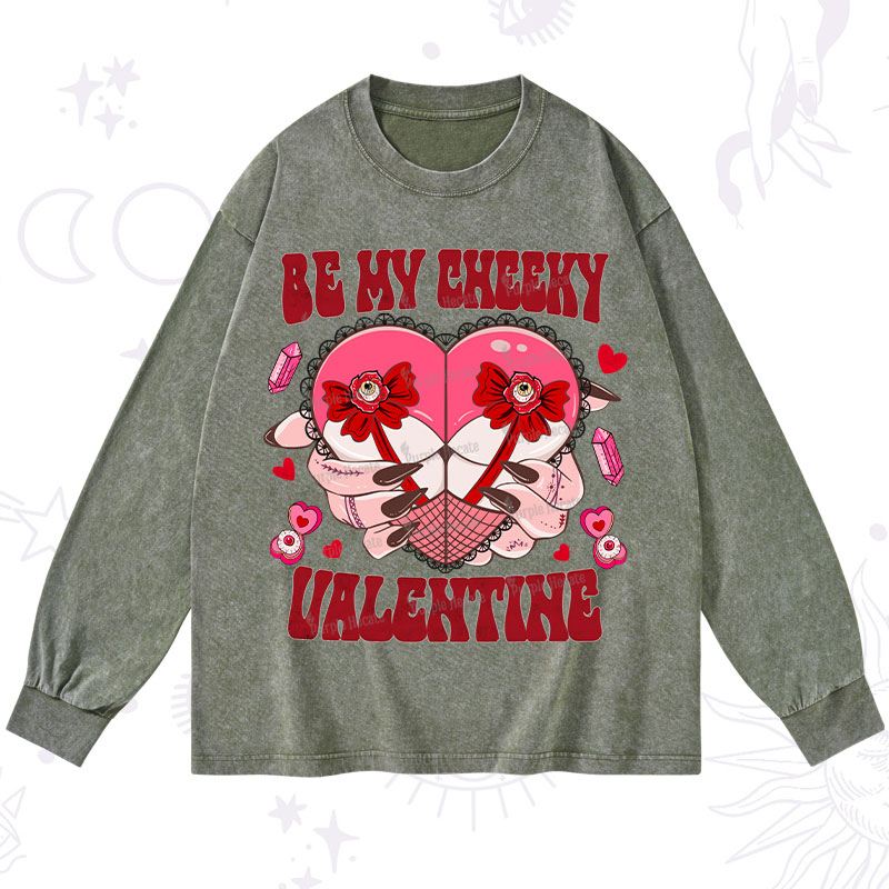 Purplehecate Be My Cheeky Valentine Washed Long Sleeve Shirt