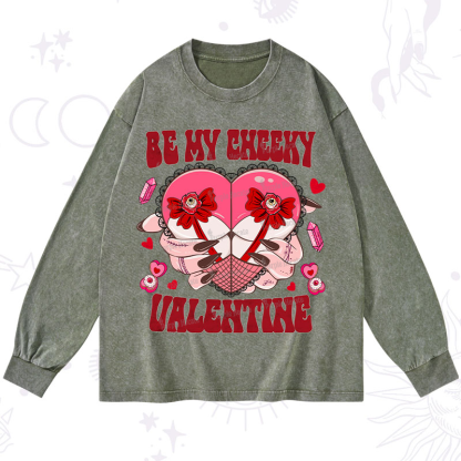 Purplehecate Be My Cheeky Valentine Washed Long Sleeve Shirt