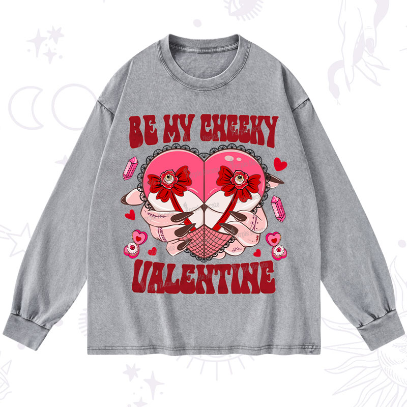 Purplehecate Be My Cheeky Valentine Washed Long Sleeve Shirt