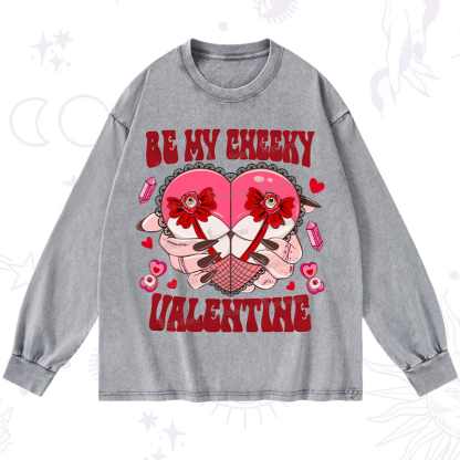 Purplehecate Be My Cheeky Valentine Washed Long Sleeve Shirt