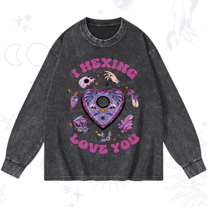 Purplehecate I Hexing Love You Washed Long Sleeve Shirt
