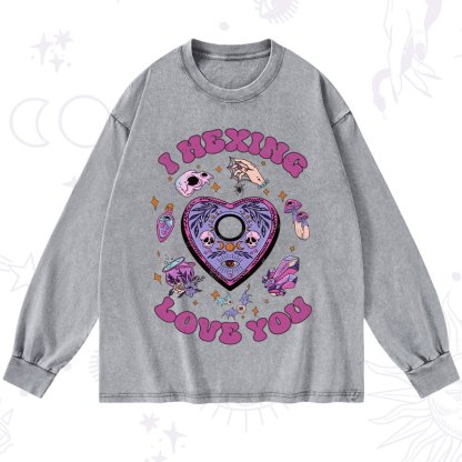 Purplehecate I Hexing Love You Washed Long Sleeve Shirt